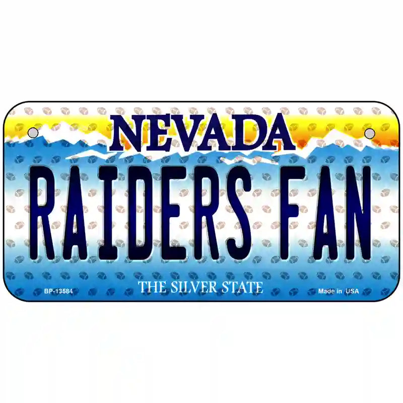 Raiders Fan Nevada Novelty Metal License Plate Tag 6" x 3" (BP)