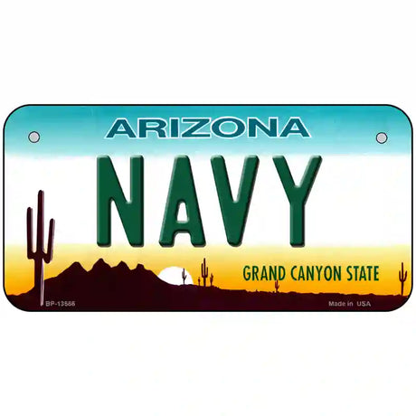 Navy Arizona Novelty Metal License Plate Tag 6" x 3" (BP)