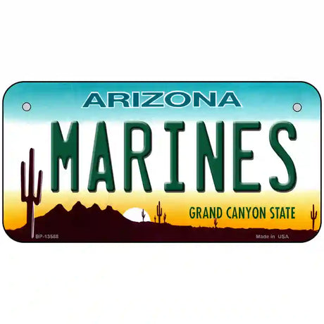 Marines Arizona Novelty Metal License Plate Tag 6" x 3" (BP)