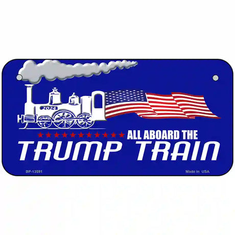 Trump Train Novelty Metal License Plate Tag 6" x 3" (BP)