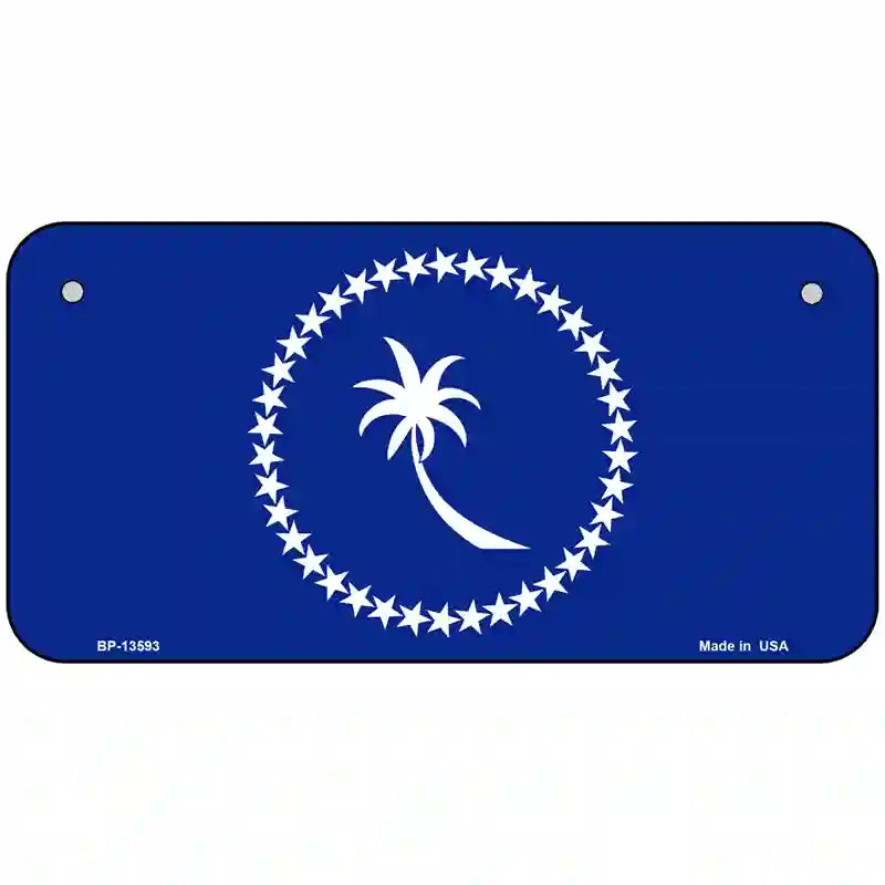 Chuuk Island Flag Novelty Metal License Plate Tag 6" x 3" (BP)