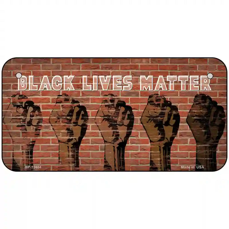 Black Lives Matter Fists Novelty Metal License Plate Tag 6" x 3" (BP)