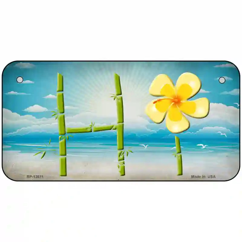 HI Bamboo Novelty Metal License Plate Tag 6" x 3" (BP)