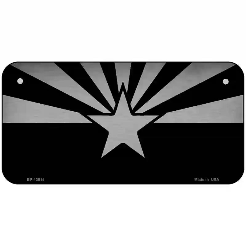 Arizona Flag Black  Novelty Metal License Plate Tag 6" x 3" (BP)