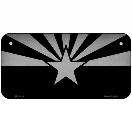 Arizona Flag Black  Novelty Metal License Plate Tag 6" x 3" (BP)