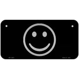 Smiley Black Novelty Metal License Plate Tag 6" x 3" (BP)