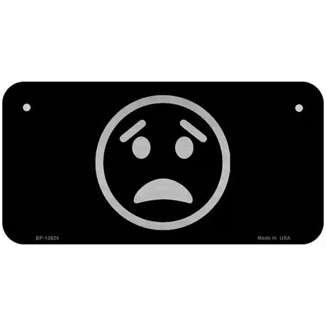 Worried Black Novelty Metal License Plate Tag 6" x 3" (BP)