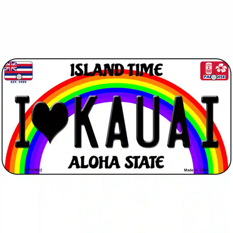 I Heart Kauai Novelty Metal License Plate Tag 6" x 3" (BP)