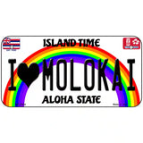 I Heart Molokai Novelty Metal License Plate Tag 6" x 3" (BP)