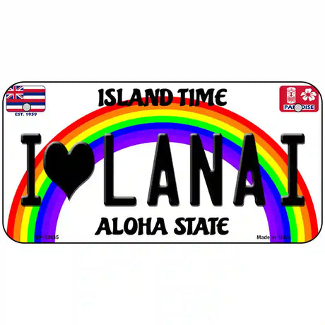 I Heart Lanai Novelty Metal License Plate Tag 6" x 3" (BP)