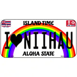 I Heart Niihau Novelty Metal License Plate Tag 6" x 3" (BP)