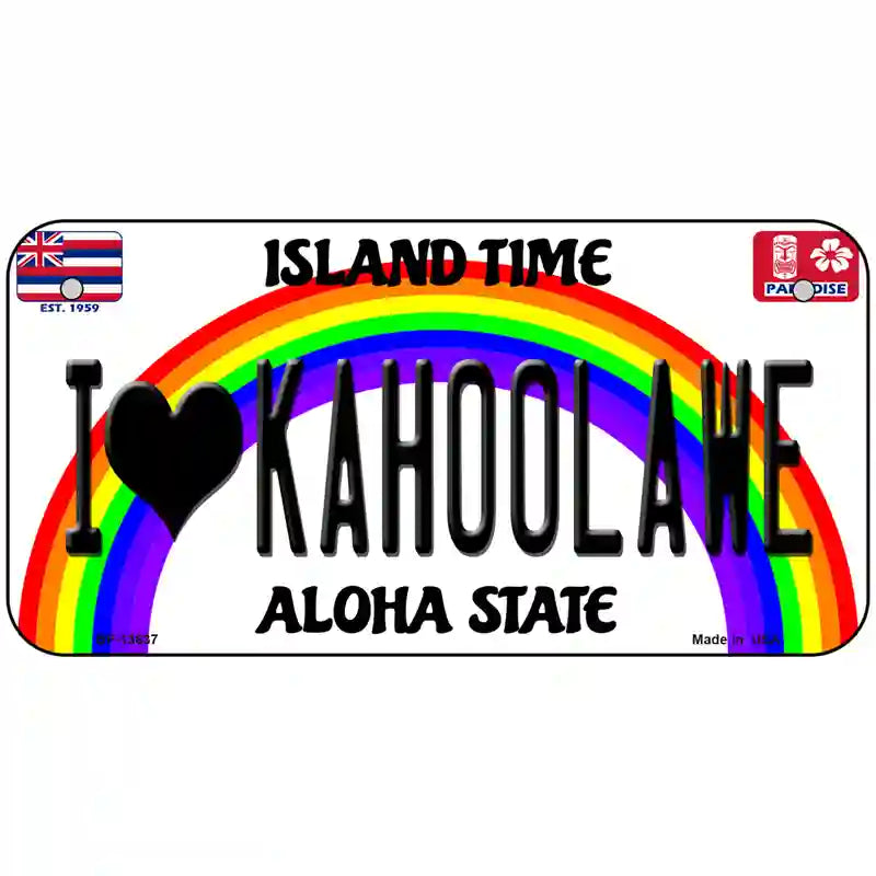 I Heart Kahoolawe Novelty Metal License Plate Tag 6" x 3" (BP)