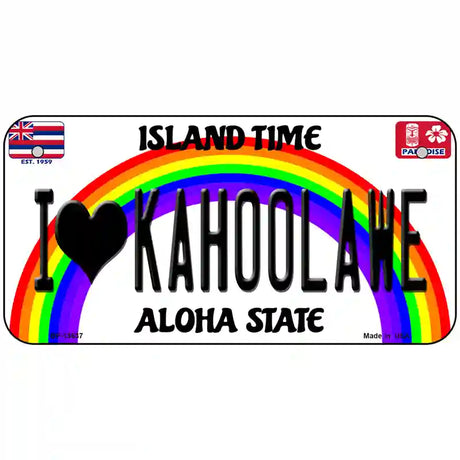 I Heart Kahoolawe Novelty Metal License Plate Tag 6" x 3" (BP)