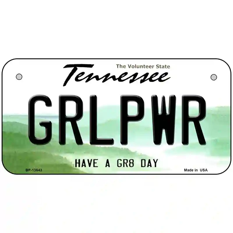 Girl Power Novelty Metal License Plate Tag 6" x 3" (BP)