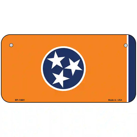 Tennessee Flag Orange Novelty Metal License Plate Tag 6" x 3" (BP)