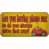 Are You Having Phone Sex Novelty Metal License Plate Tag 6" x 3" (BP)