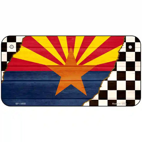 Arizona Racing Flag Novelty Metal License Plate Tag 6" x 3" (BP)