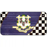 Connecticut Racing Flag Novelty Metal License Plate Tag 6" x 3" (BP)