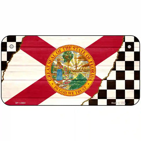 Florida Racing Flag Novelty Metal License Plate Tag 6" x 3" (BP)