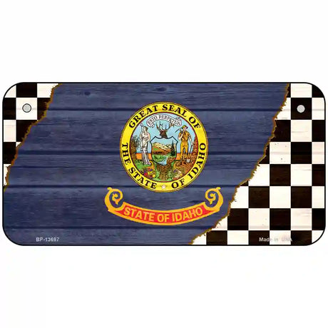 Idaho Racing Flag Novelty Metal License Plate Tag 6" x 3" (BP)