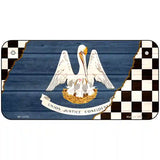 Louisiana Racing Flag Novelty Metal License Plate Tag 6" x 3" (BP)