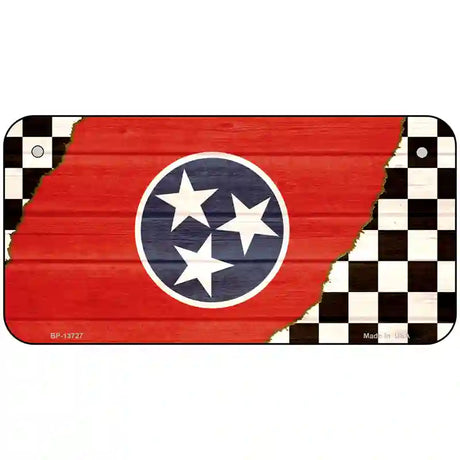 Tennessee Racing Flag Novelty Metal License Plate Tag 6" x 3" (BP)