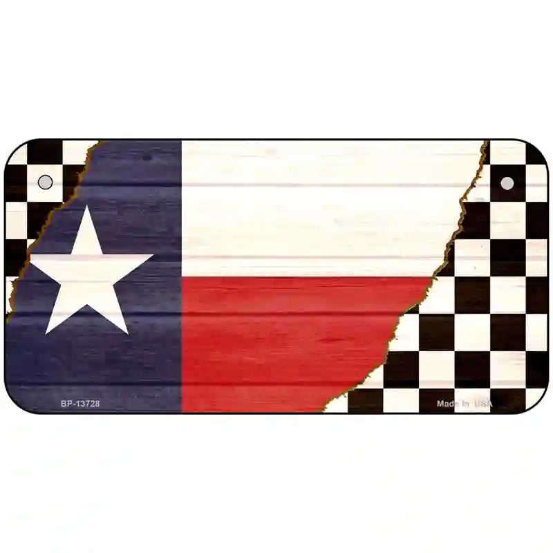 Texas Racing Flag Novelty Metal License Plate Tag 6" x 3" (BP)