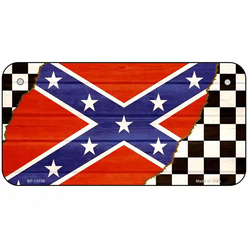 Confederate Racing Flag Novelty Metal License Plate Tag 6" x 3" (BP)