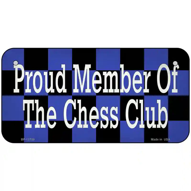 Chess Club Member Novelty Metal License Plate Tag 6" x 3" (BP)