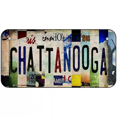 Chattanooga Strip Art Novelty Metal License Plate Tag 6" x 3" (BP)