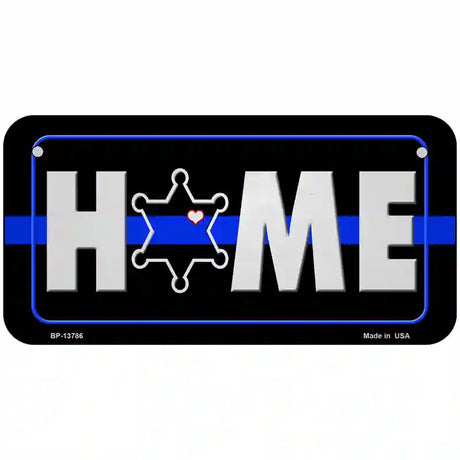 Home Sheriff Badge Novelty Metal License Plate Tag 6" x 3" (BP)