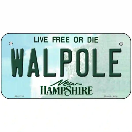 Walpole New Hampshire Novelty Metal License Plate Tag 6" x 3" (BP)