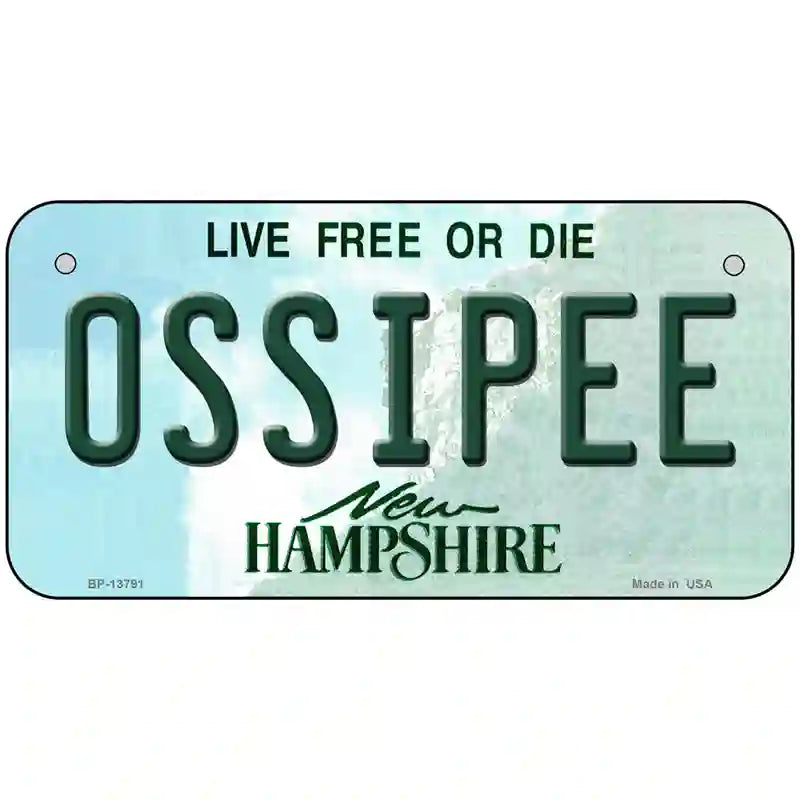 Ossipee New Hampshire Novelty Metal License Plate Tag 6" x 3" (BP)