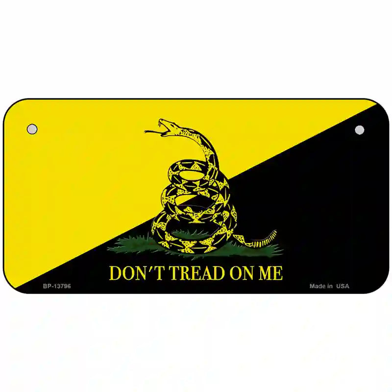 Dont Tread On Me Yellow|Black Novelty Metal License Plate 6" x 3" (BP)