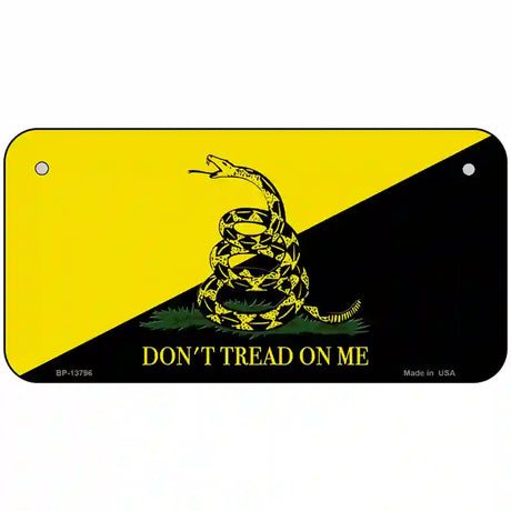 Dont Tread On Me Yellow|Black Novelty Metal License Plate 6" x 3" (BP)