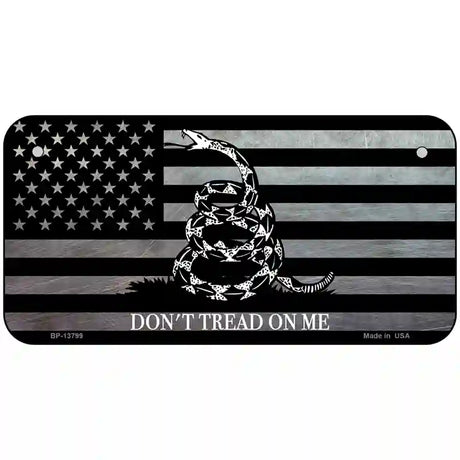 Dont Tread On Me American Flag Novelty Metal License Plate 6" x 3" (BP)