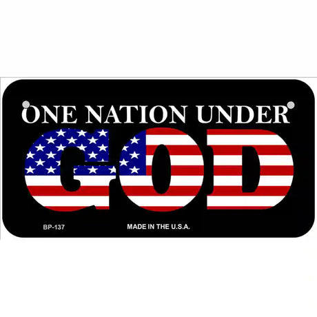 One Nation Under God Metal Novelty License Plate 6" x 3" (BP)