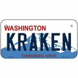 Kraken Washington Novelty Metal License Plate Tag 6" x 3" (BP)