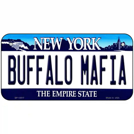 Buffalo Mafia New York Novelty Metal License Plate Tag 6" x 3" (BP)