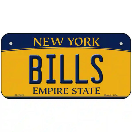 Bills New York Yellow Novelty Metal License Plate Tag 6" x 3" (BP)