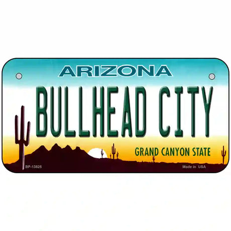 Bullhead City Arizona Novelty Metal License Plate Tag 6" x 3" (BP)