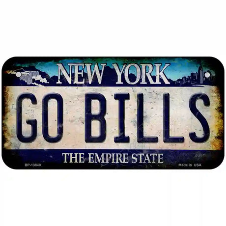 Go Bills New York Rusty Novelty Metal License Plate Tag 6" x 3" (BP)