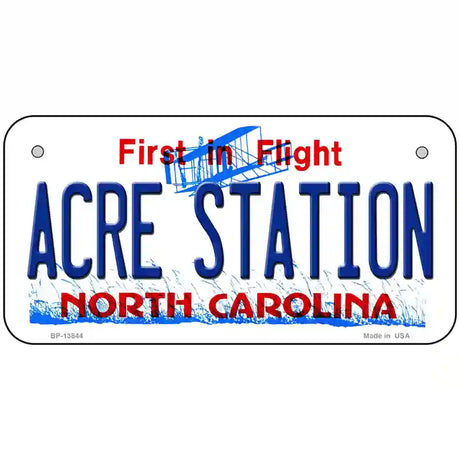 Acre Station North Carolina Novelty Metal License Plate Tag 6" x 3" (BP)