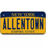 Allentown NY Yellow Novelty Metal License Plate Tag 6" x 3" (BP)