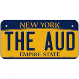 The Aud NY Yellow Novelty Metal License Plate Tag 6" x 3" (BP)