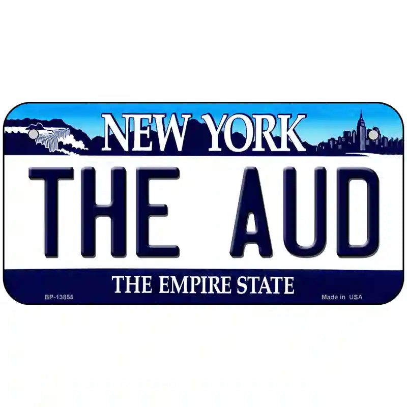 The Aud NY Blue Novelty Metal License Plate Tag 6" x 3" (BP)