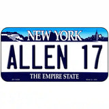 Allen 17 NY Blue Novelty Metal License Plate Tag 6" x 3" (BP)