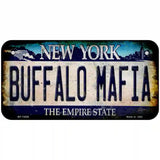 Buffalo Mafia NY Blue Rusty Novelty Metal License Plate Tag 6" x 3" (BP)