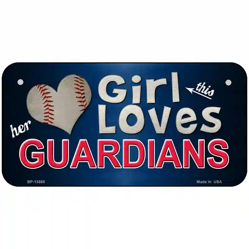 This Girl Loves Guardians Novelty Metal License Plate Tag 6" x 3" (BP)