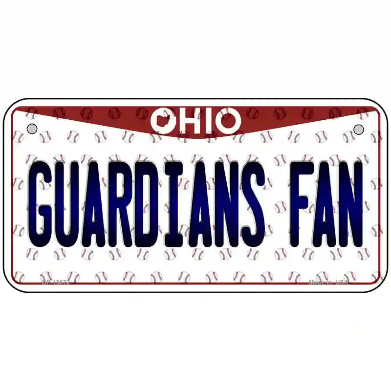 Guardians Fan Ohio Overlay Novelty Metal License Plate Tag 6" x 3" (BP)